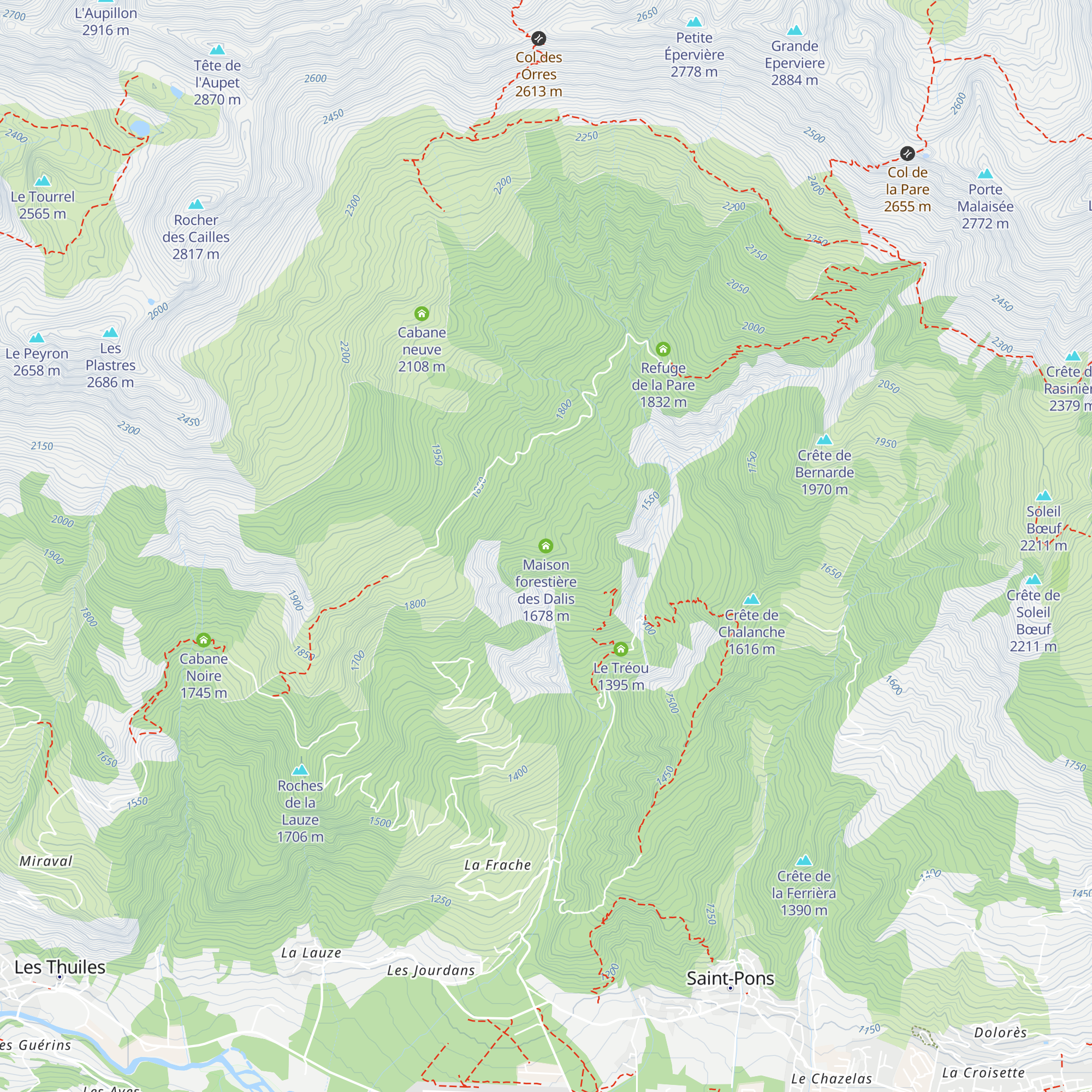 Maison forestière des Dalis map