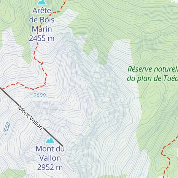 Map of Crête des Mines