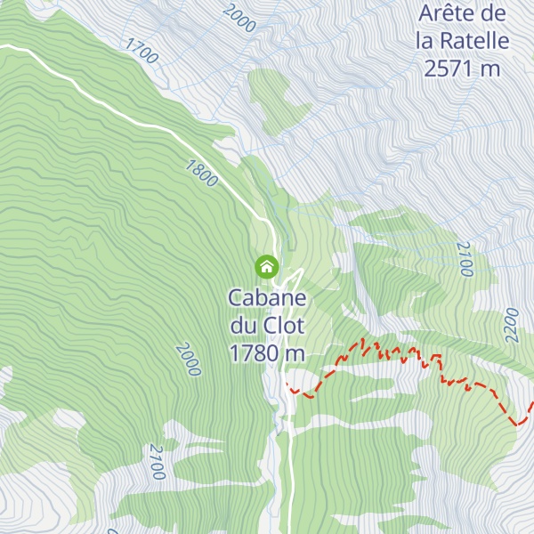 Map of Cabane du Clot