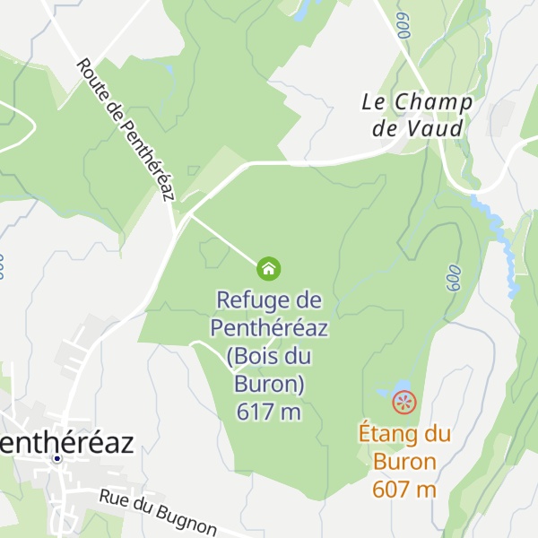 Map of Refuge de Penthéréaz (Bois du Buron)