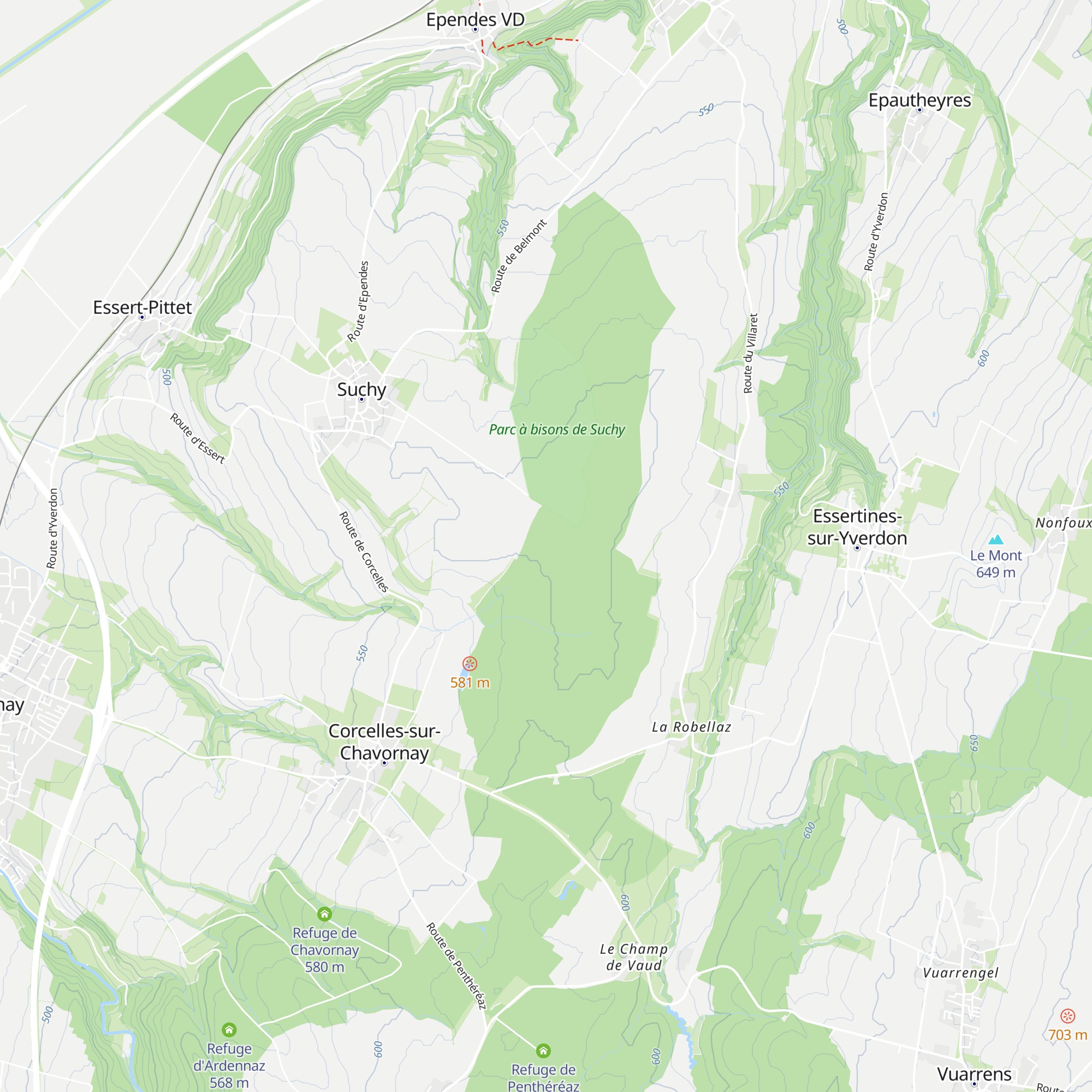Refuge de Suchy map