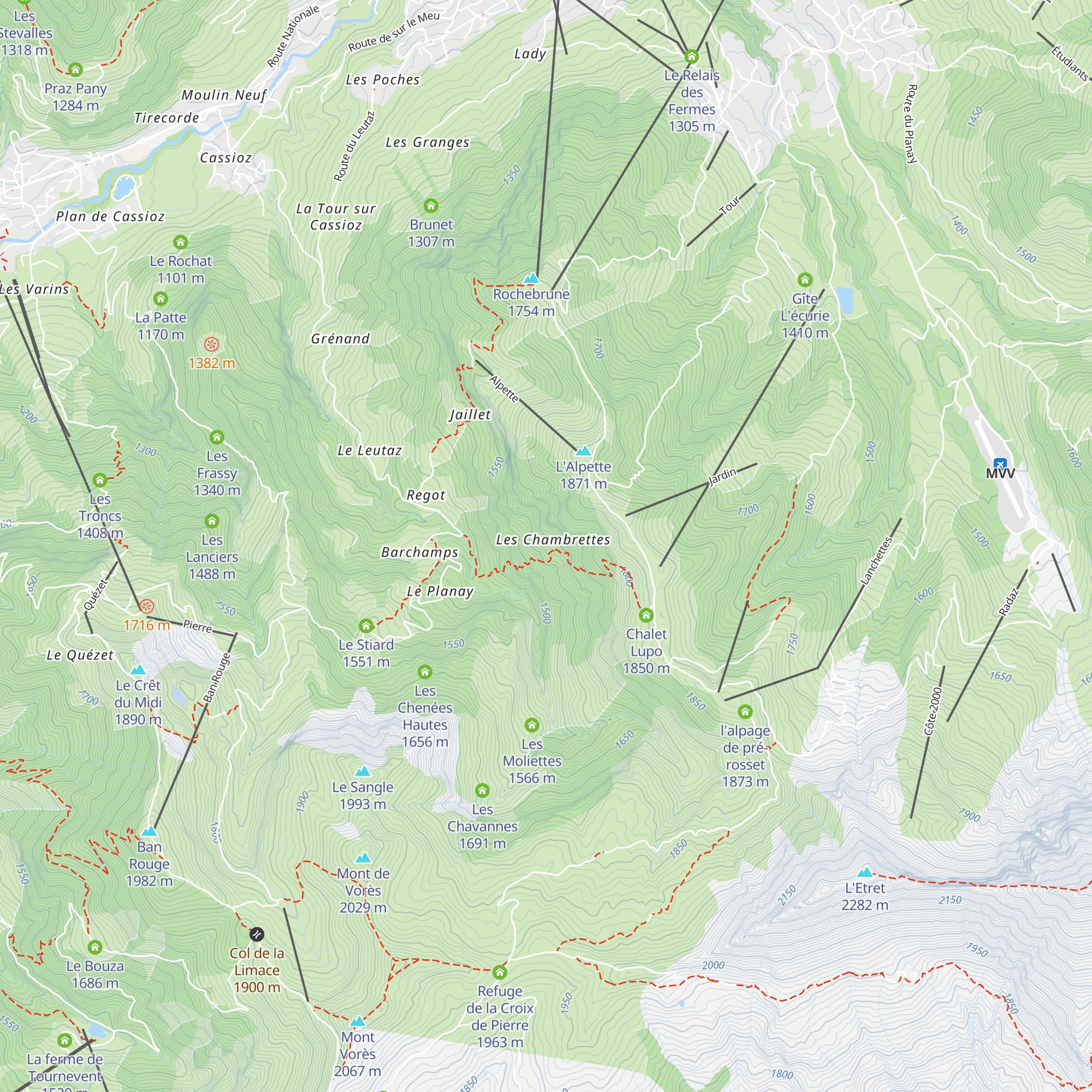Les Chambrettes map