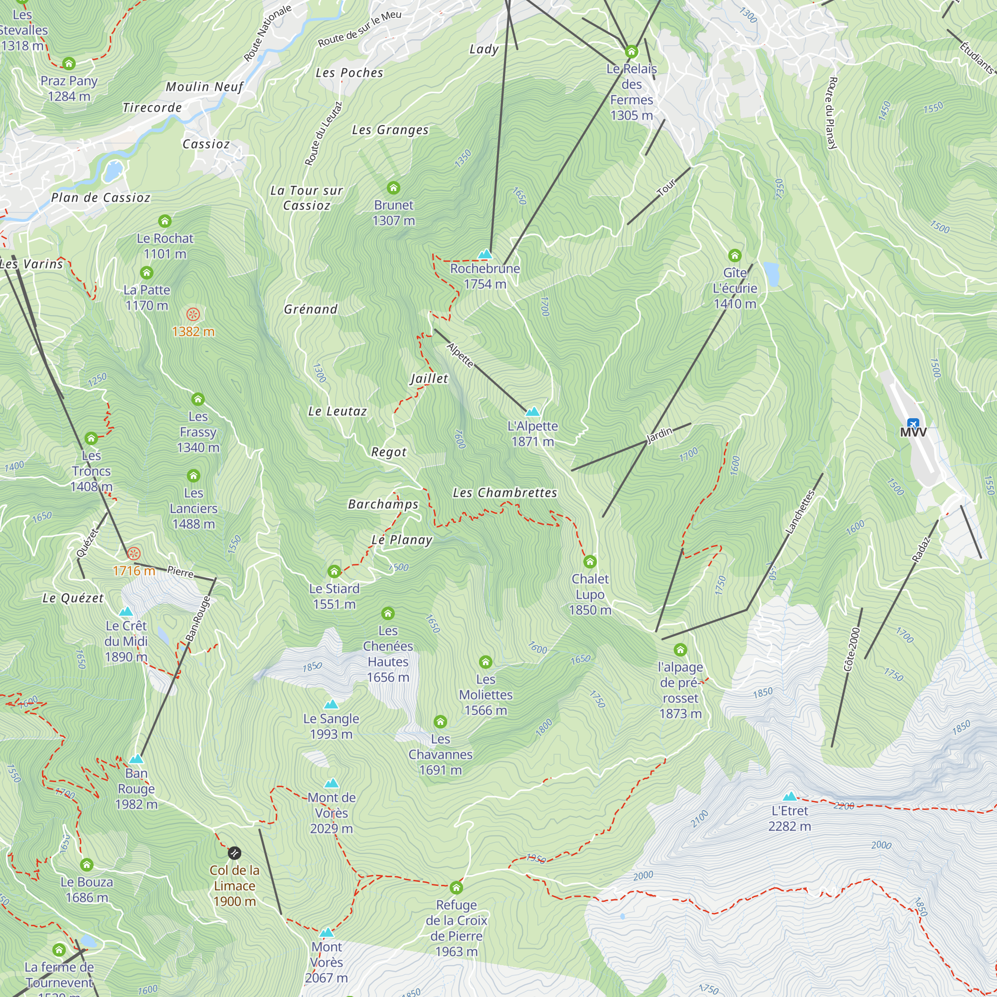 Les Chambrettes map
