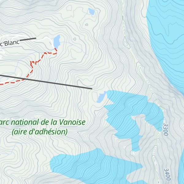 Map of Les Aiguilles de Peclet