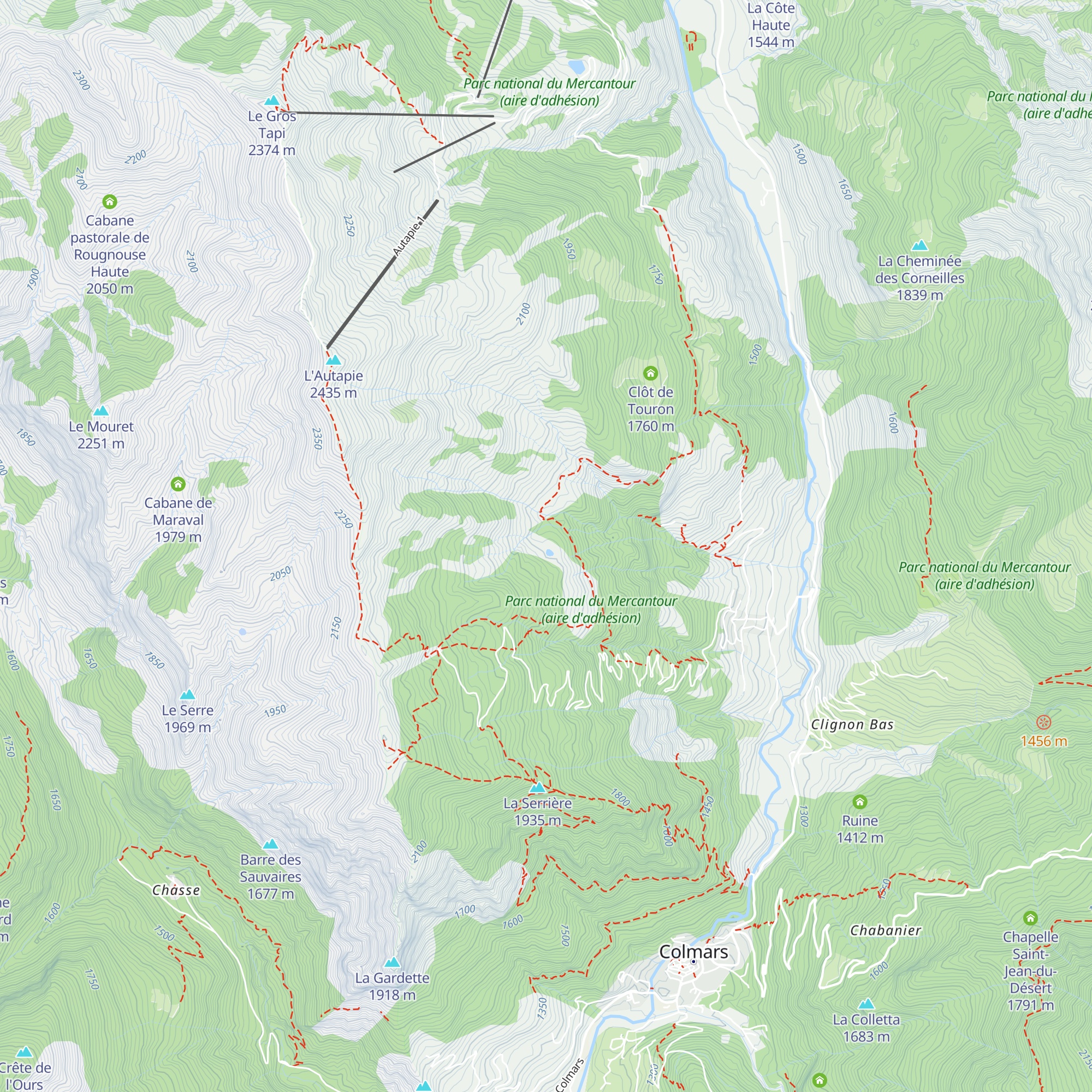 Cabane du Sui map