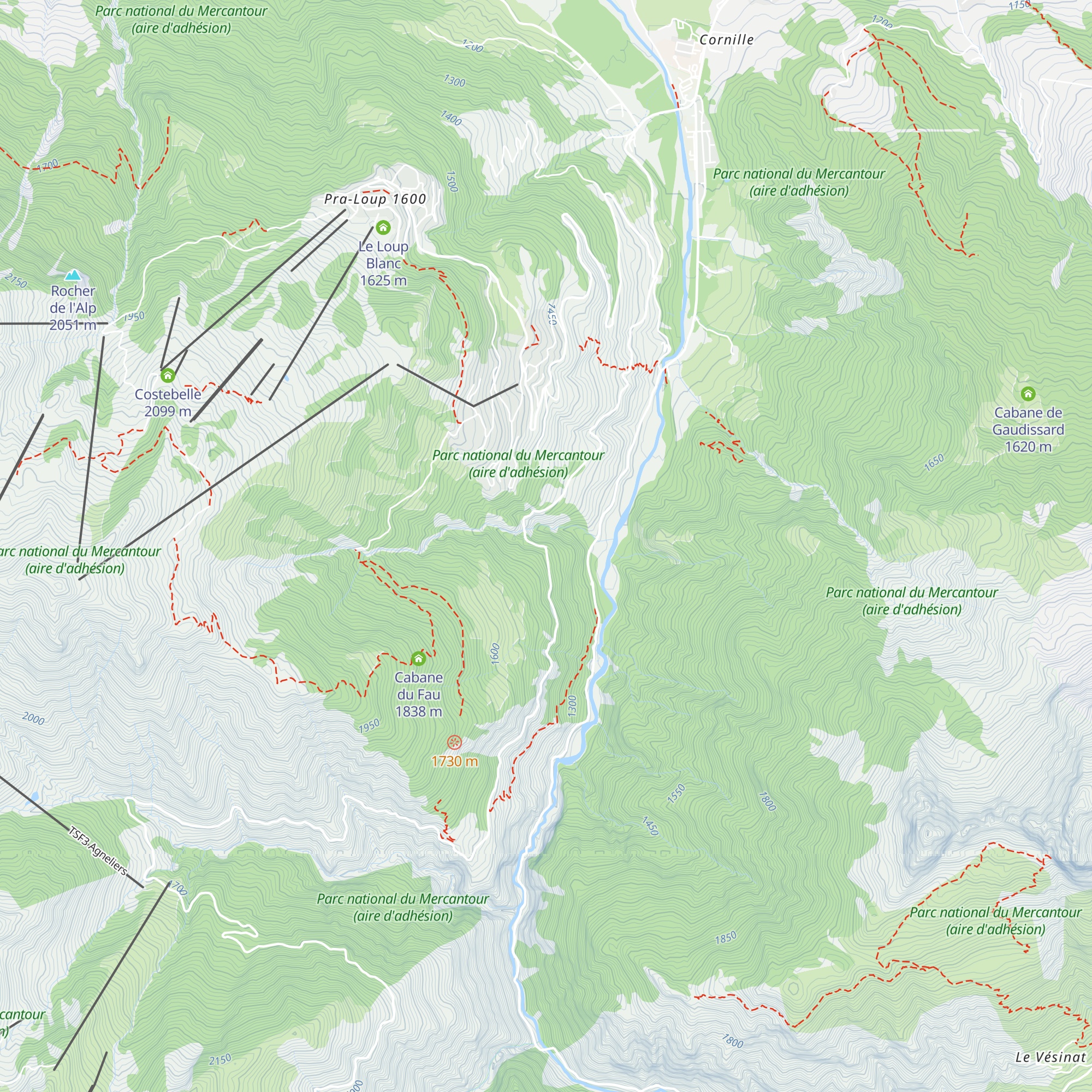 Abri du Fau map