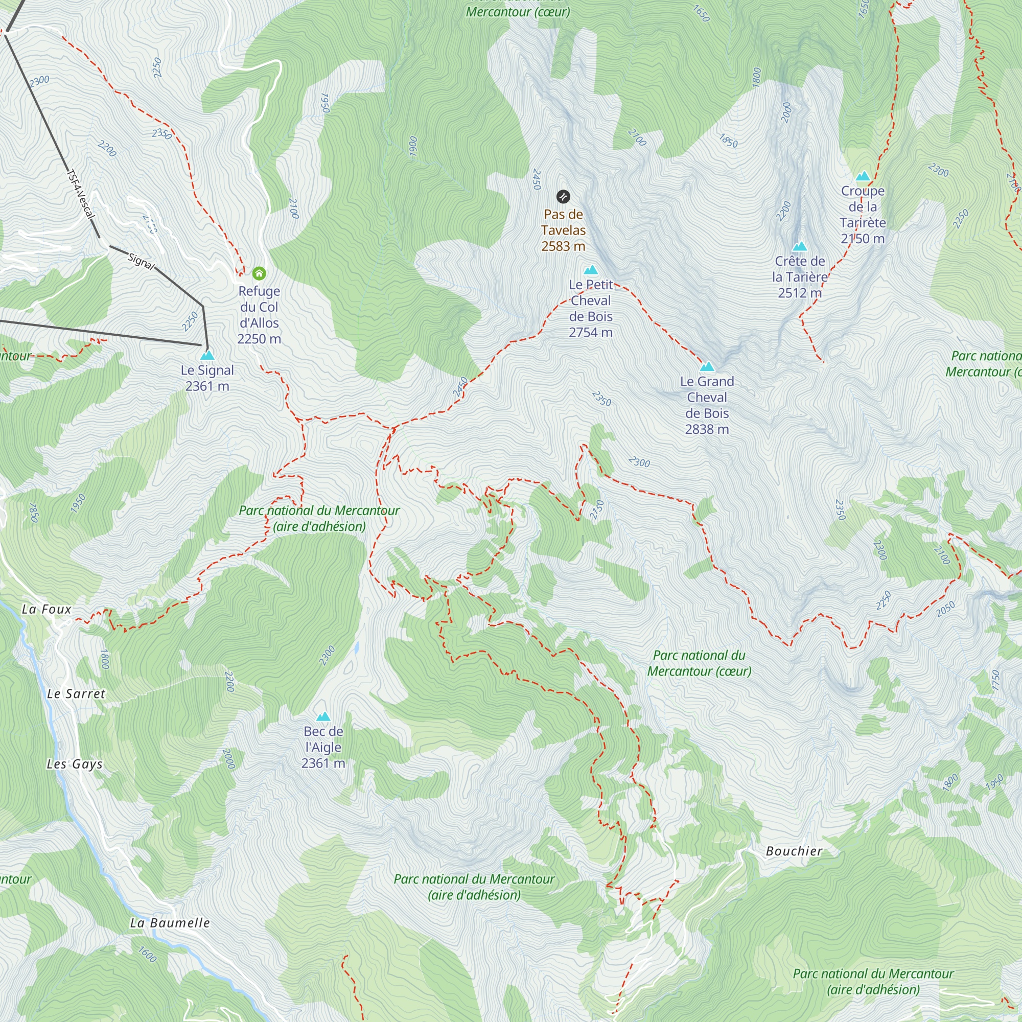 Cabane de Prenier map