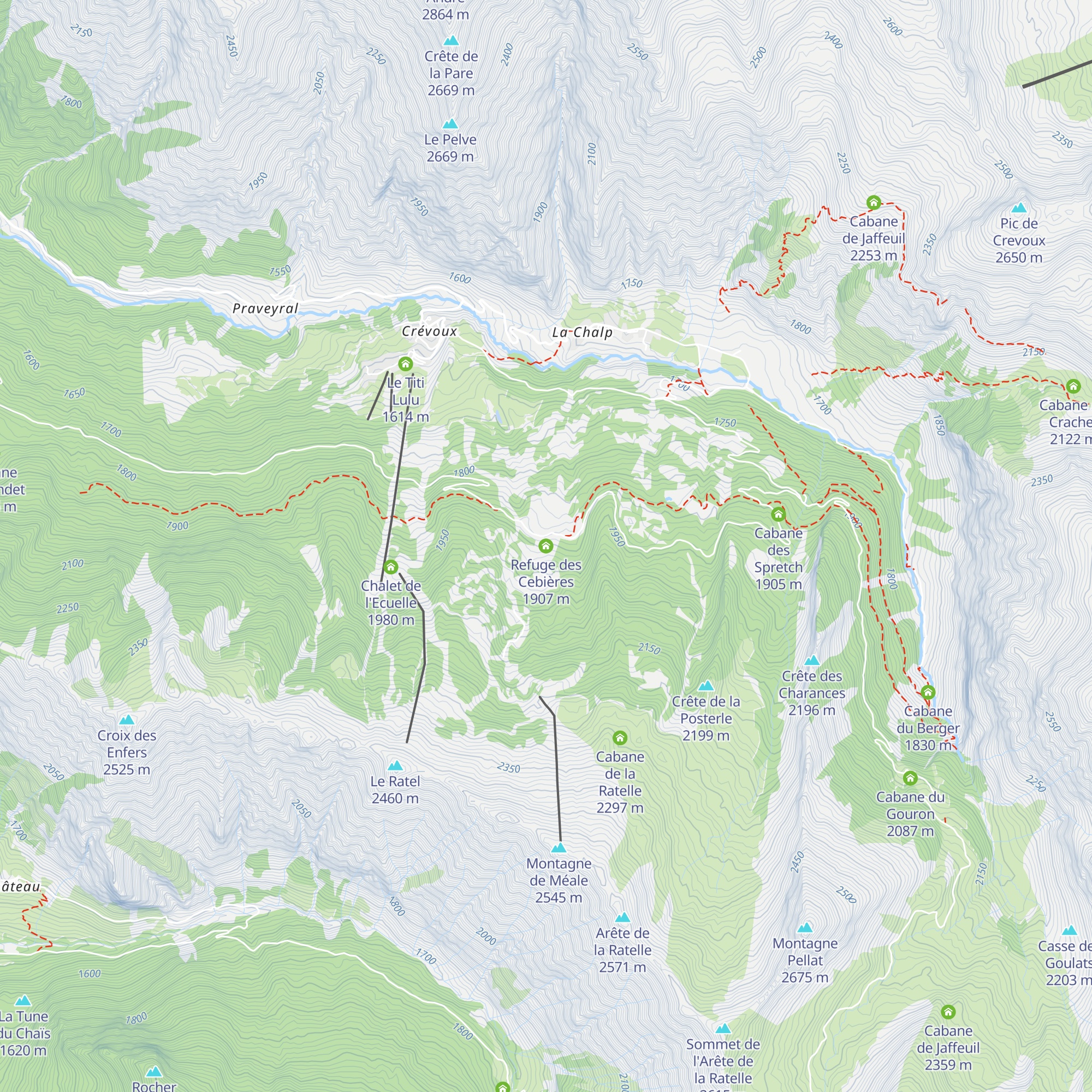 Refuge des Cebières map