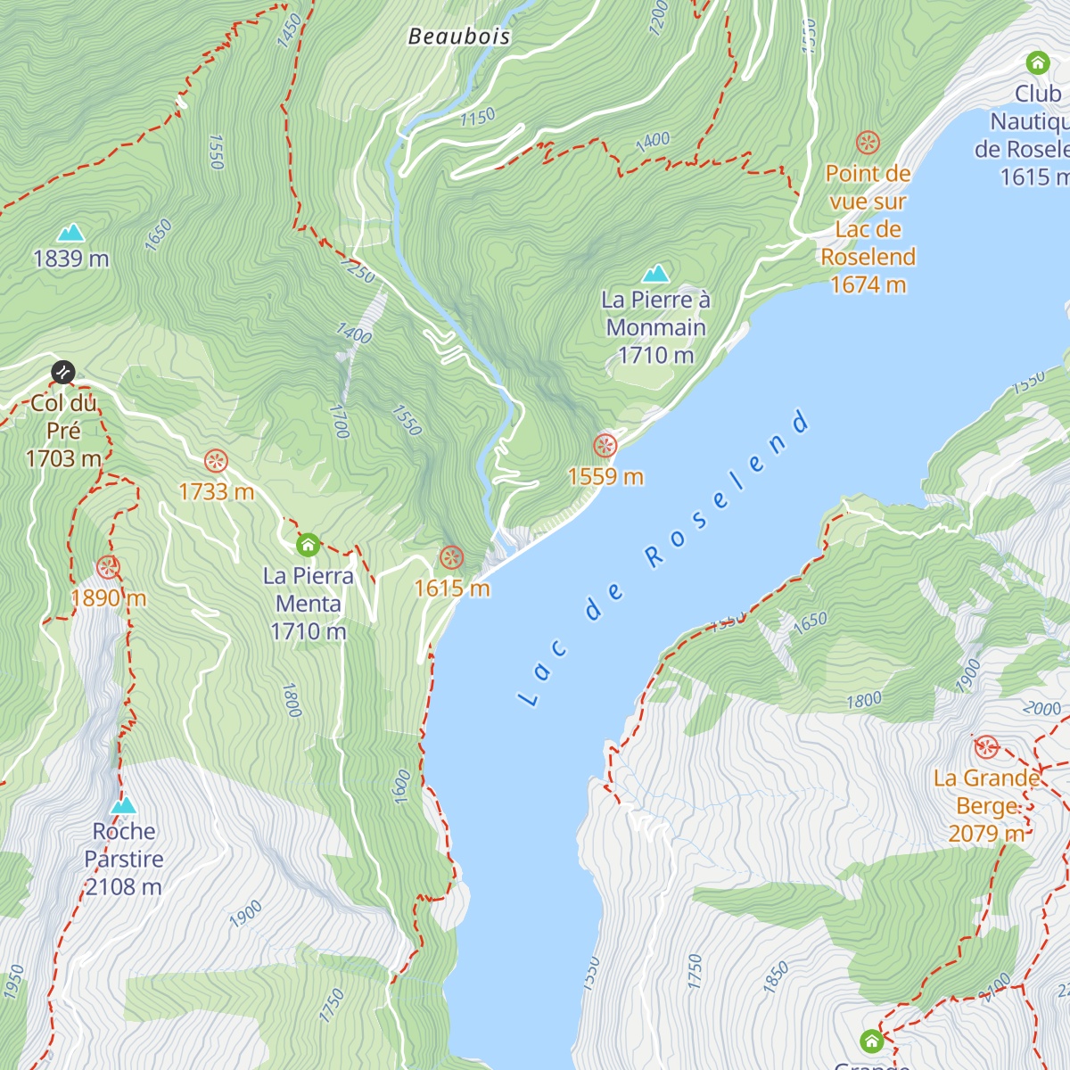 Barrage de Roselend map