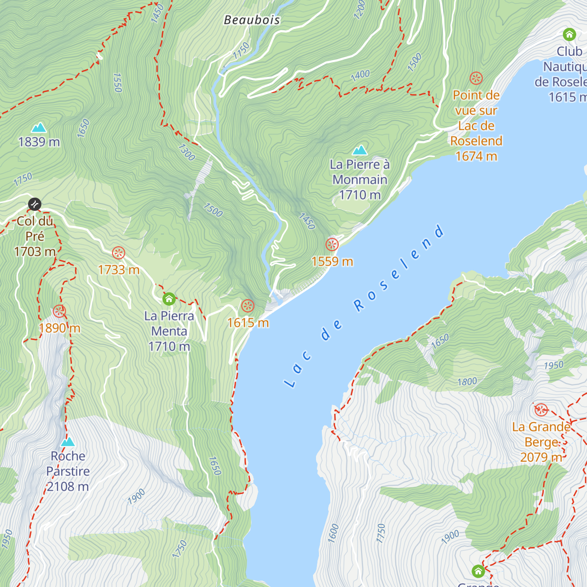 Barrage de Roselend map