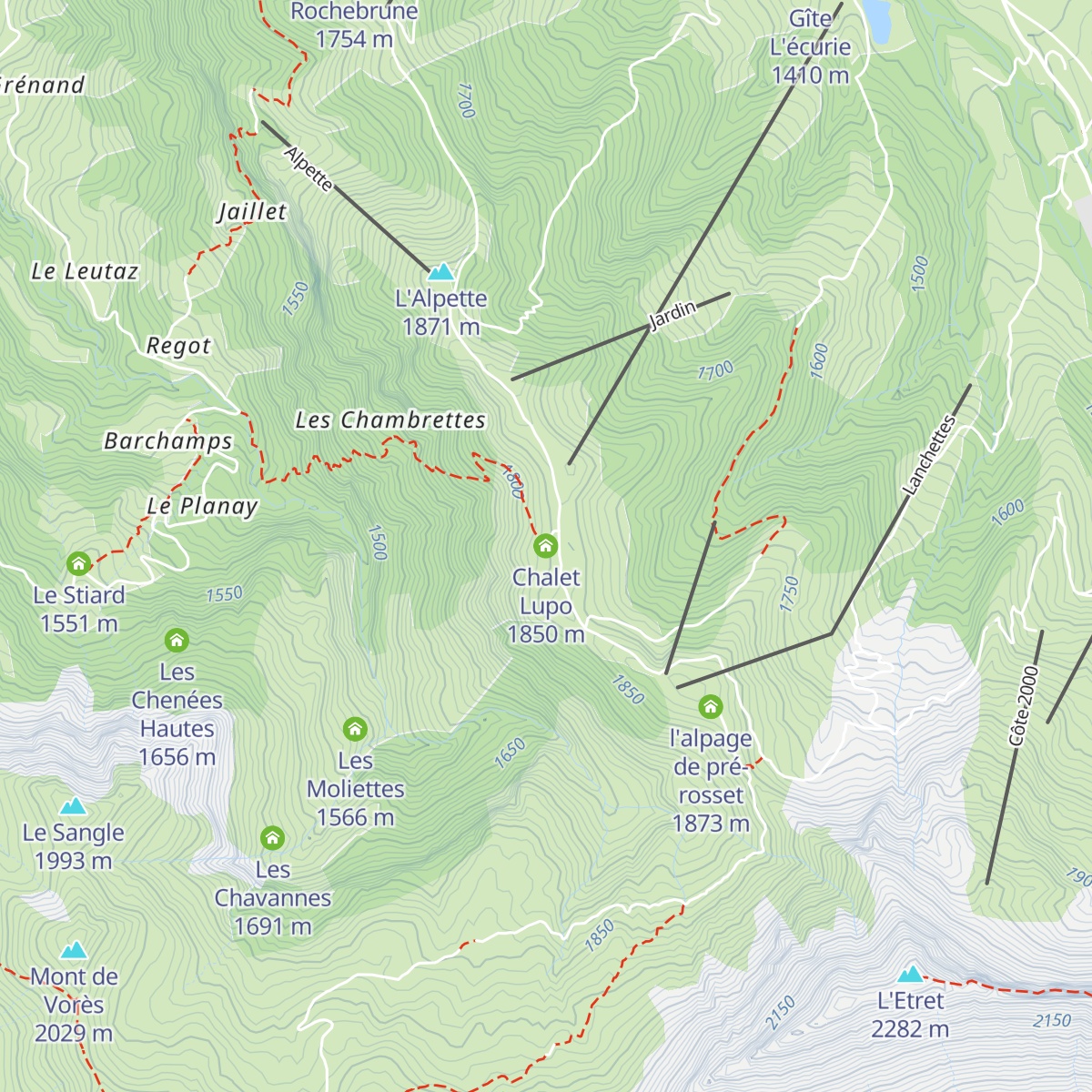 Chalet Lupo map