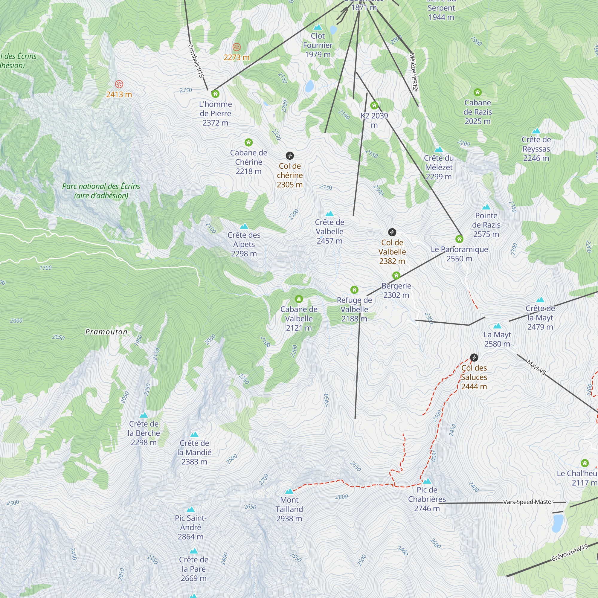 Cabane de Valbelle map
