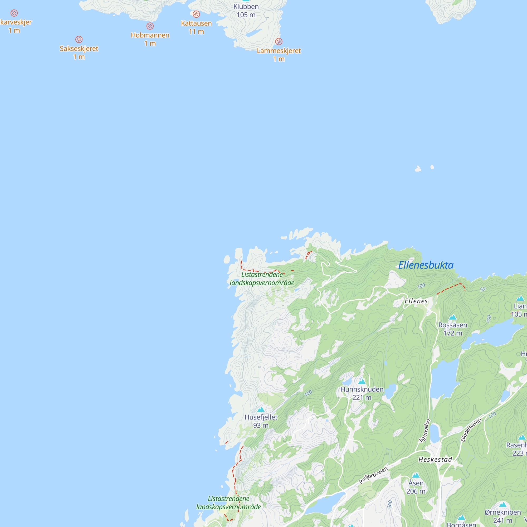 Kystledhytte Svendsvika map