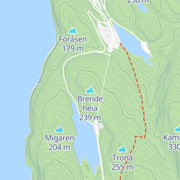 Map of Brende heia