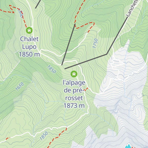 Map of l'alpage de pré-rosset