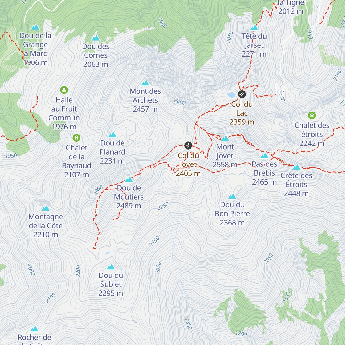 Le Refuge du Mont Jovet map