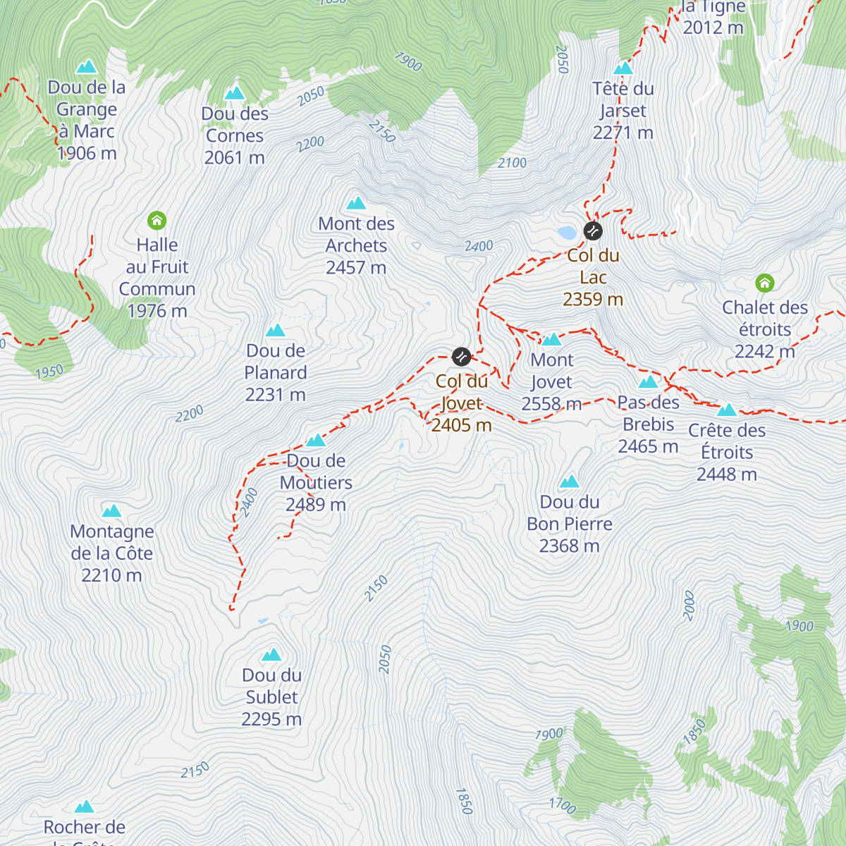 Le Refuge du Mont Jovet map