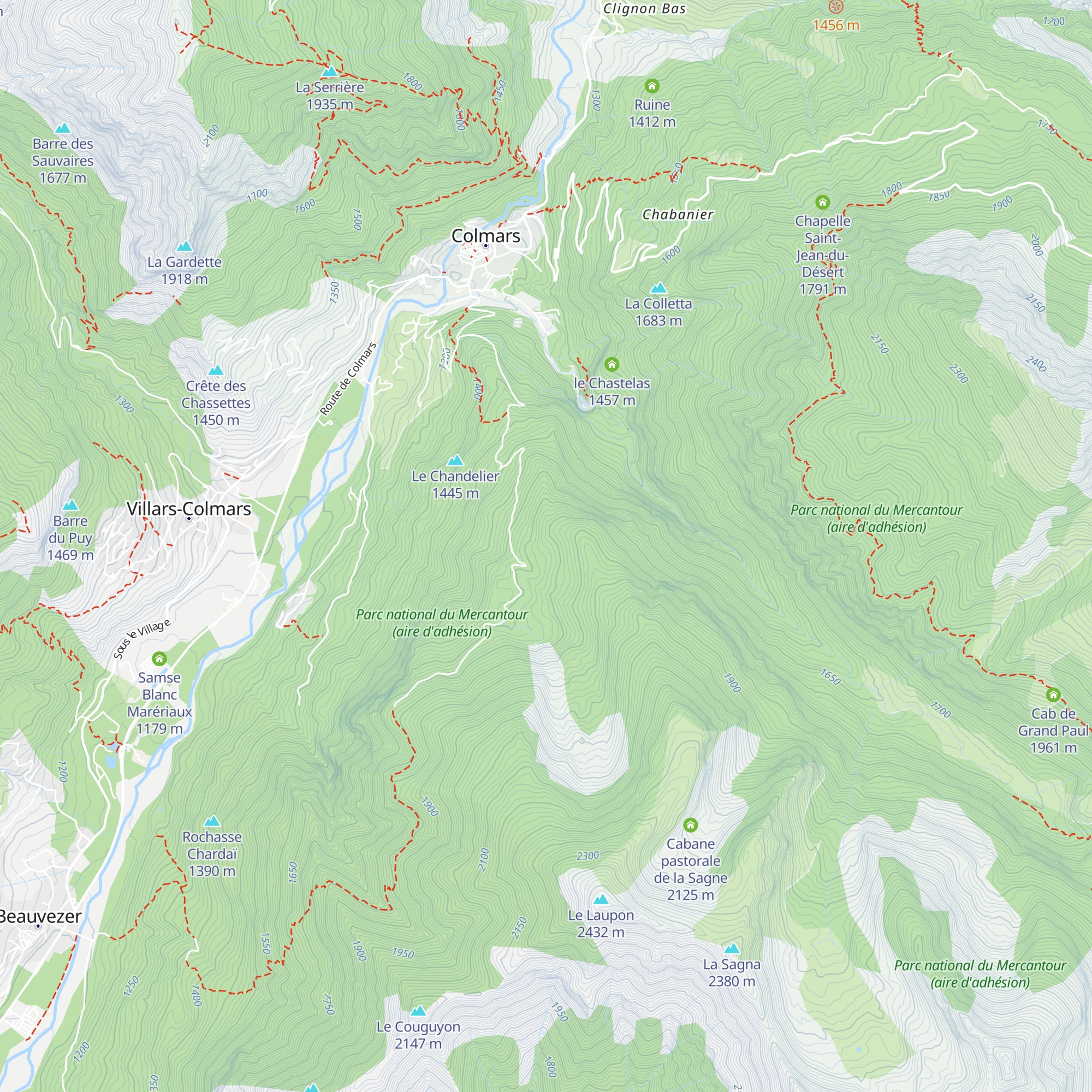 Cabane de Monier map