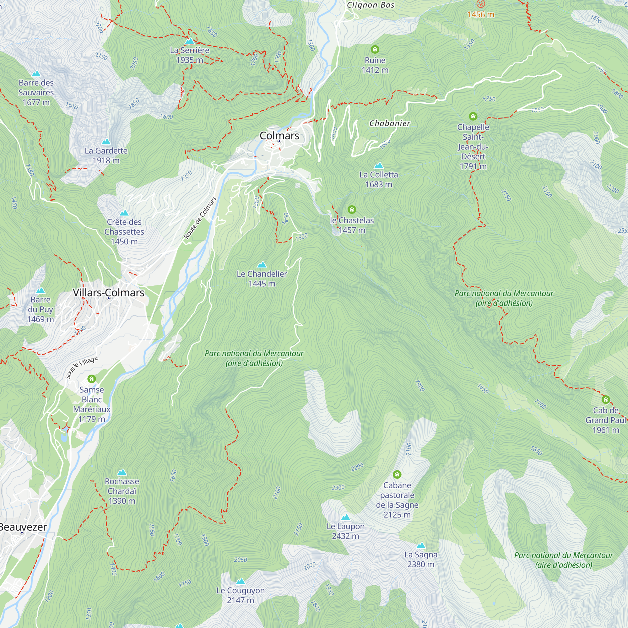 Cabane de Monier map