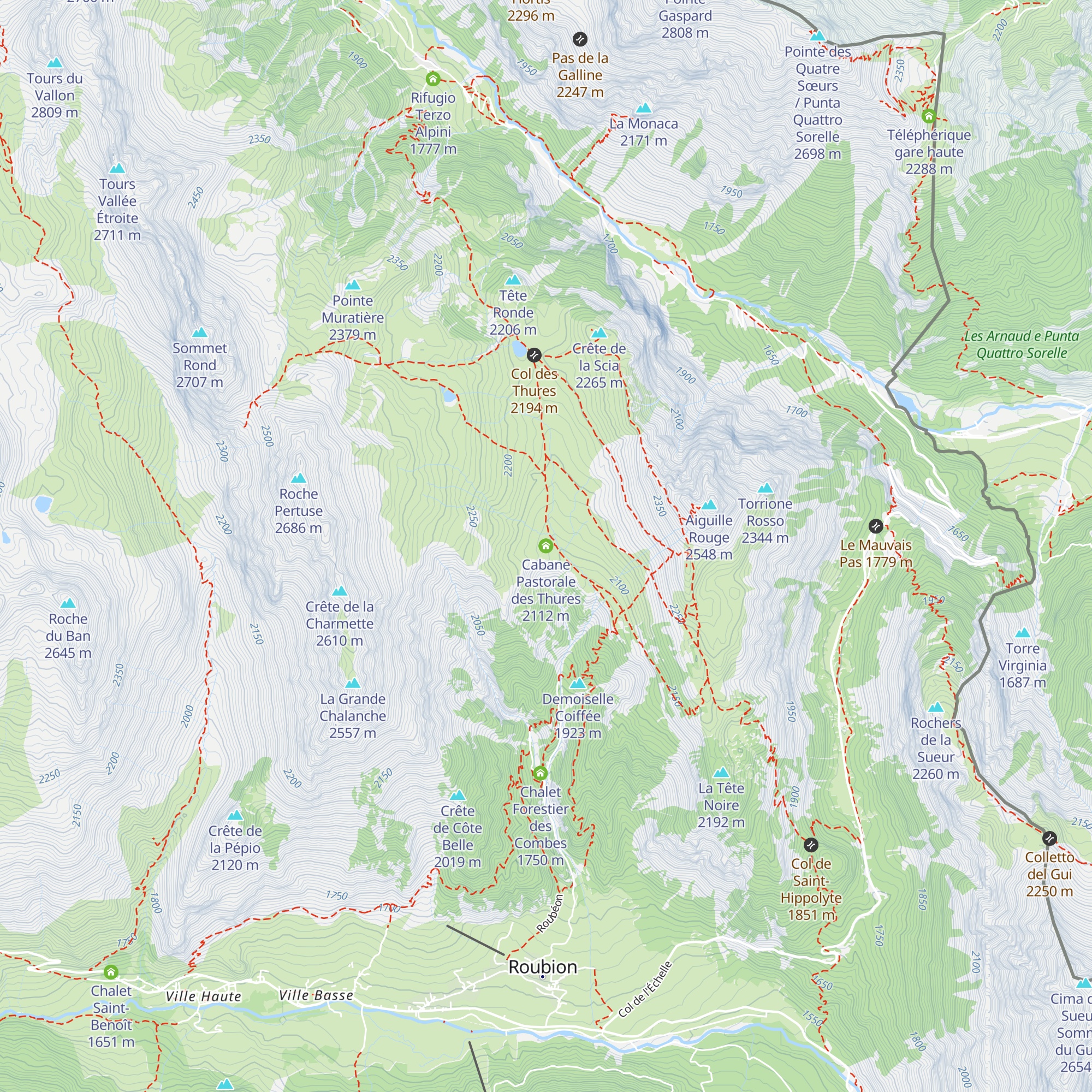 Cabane Pastorale des Thures map