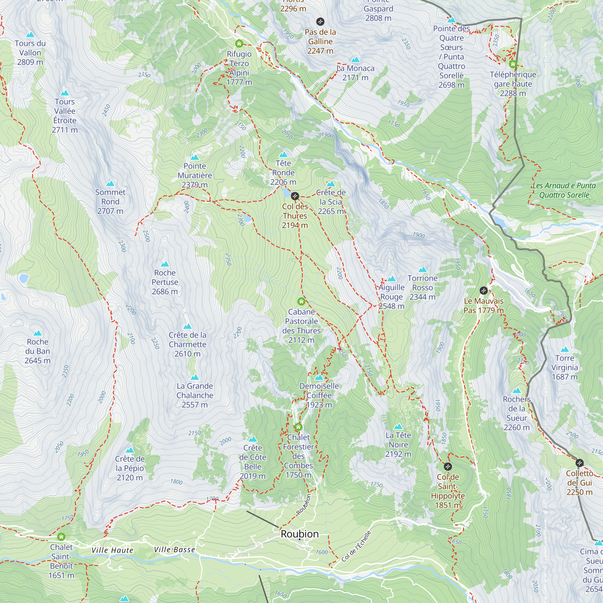 Cabane Pastorale des Thures map