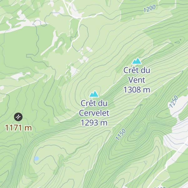 Map of Crêt du Cervelet