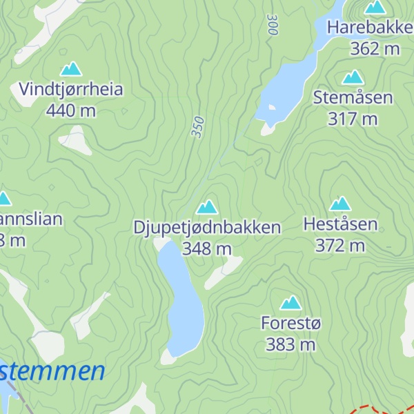Map of Djupetjødnbakken