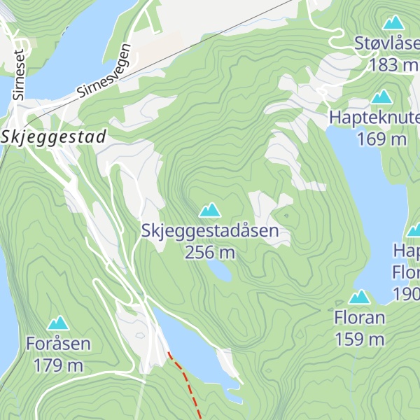 Map of Skjeggestadåsen