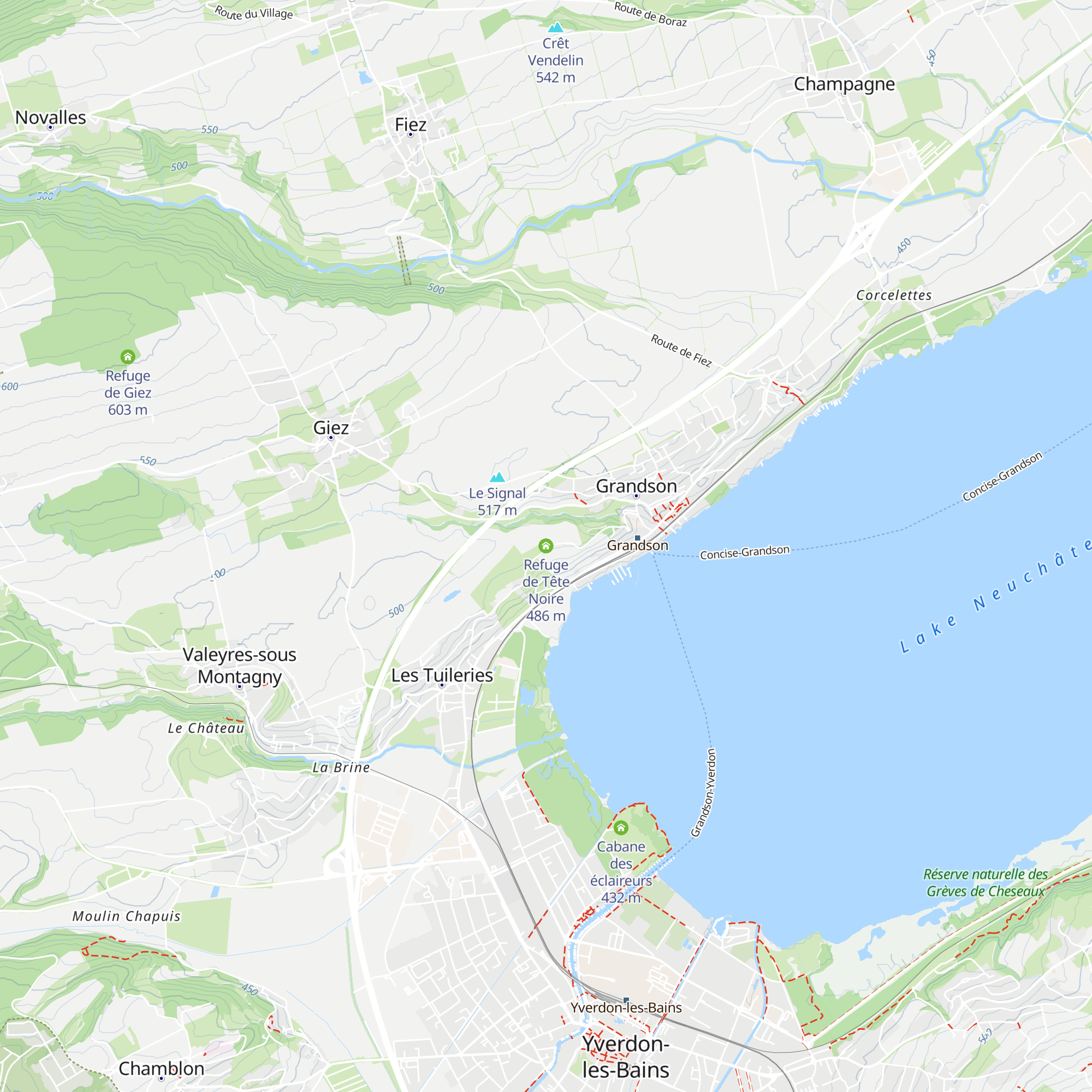 Refuge de Tête Noire map