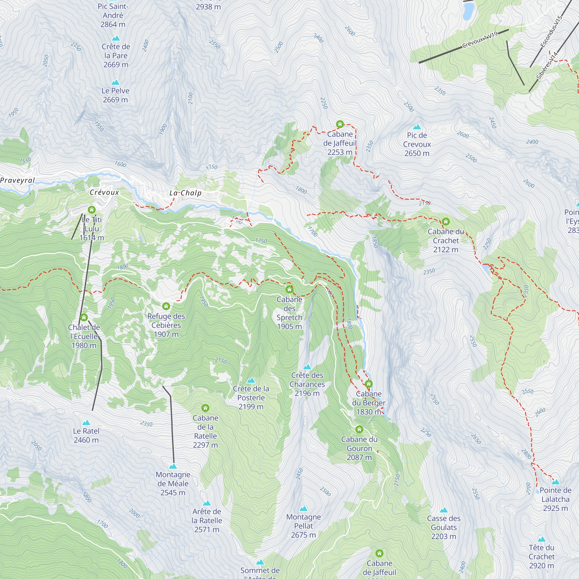 Cabane des Spretch map