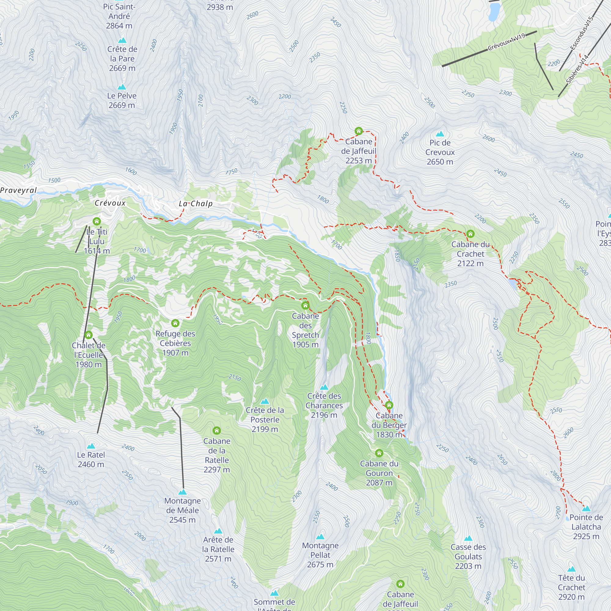 Cabane des Spretch map