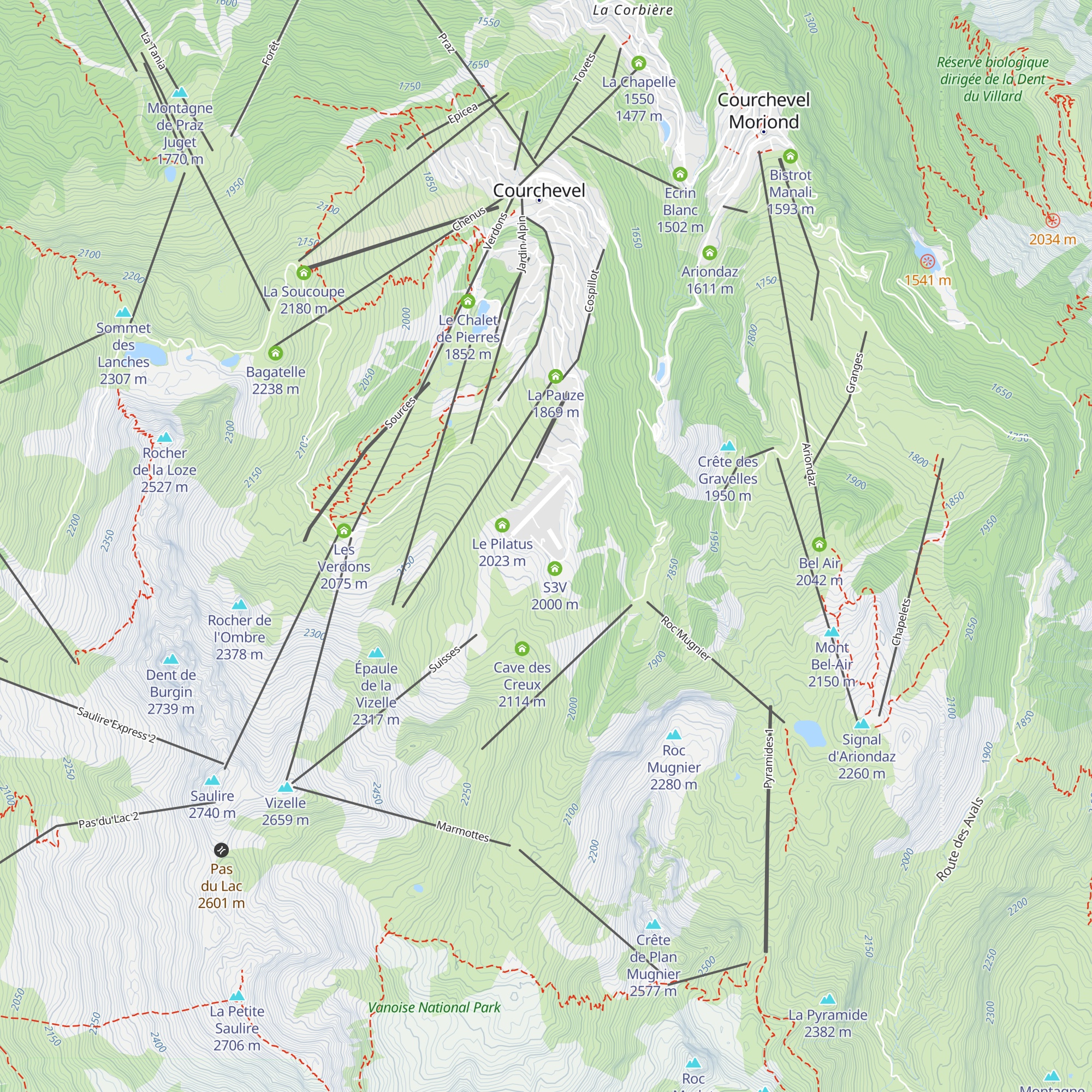 Détachement hélicoptère de sécurité civile de Courchevel map