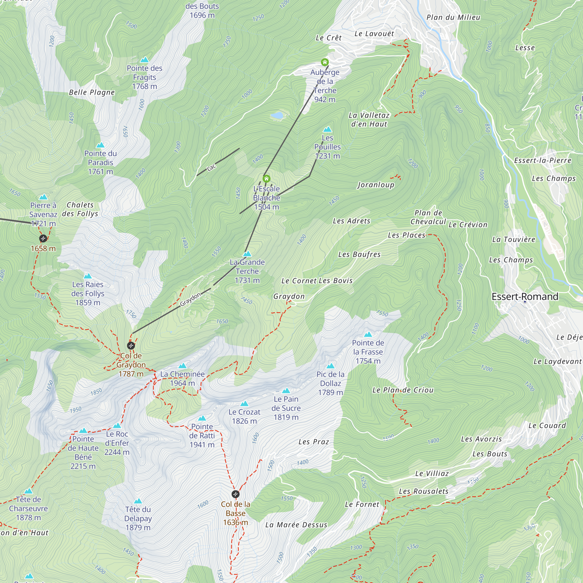 Refuge de Graydon map