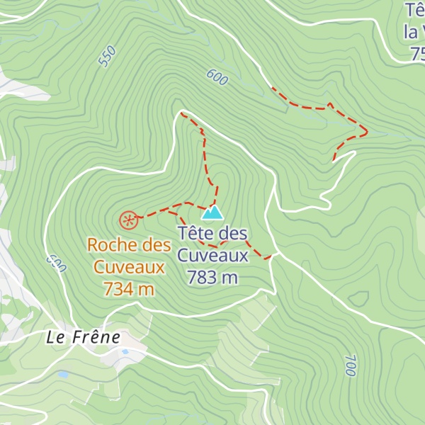 Map of Tête des Cuveaux