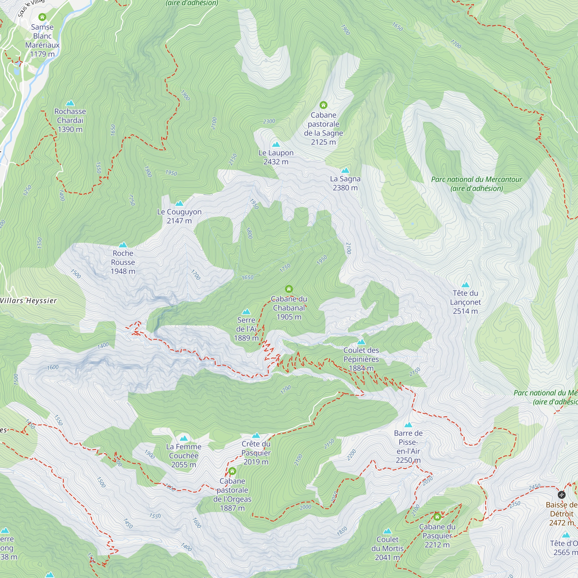 Cabane du Chabanal map