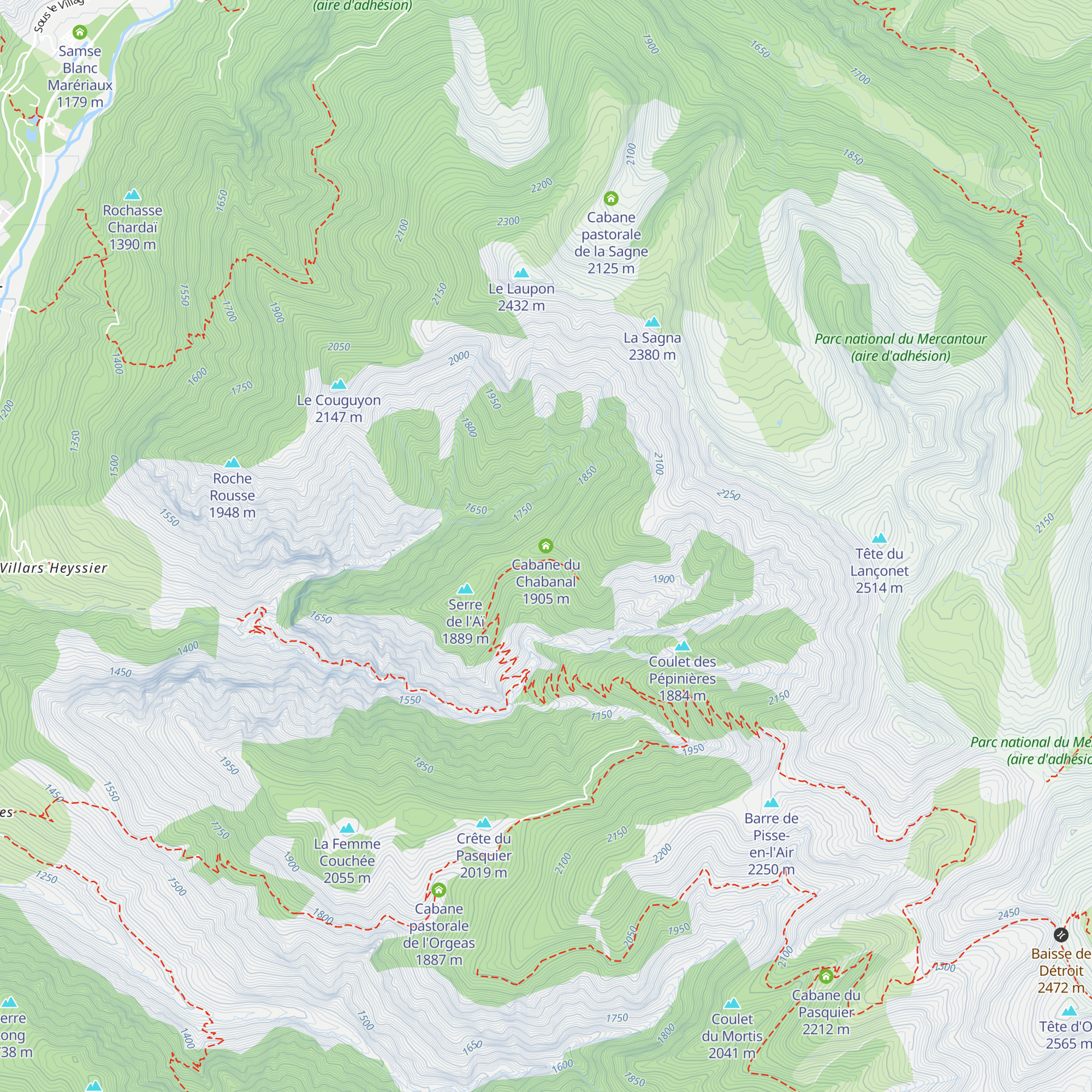 Cabane du Chabanal map