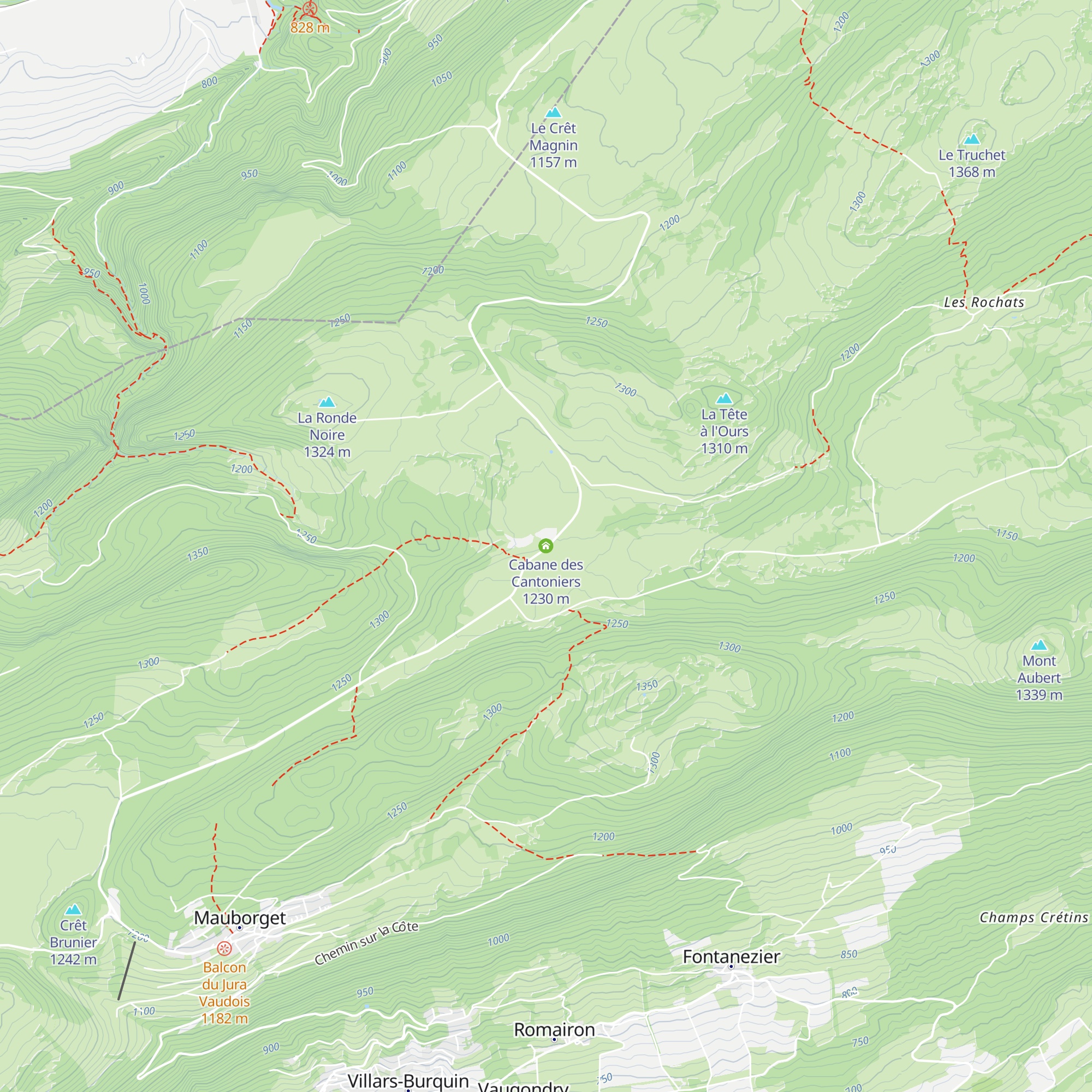 Cabane des Cantoniers map