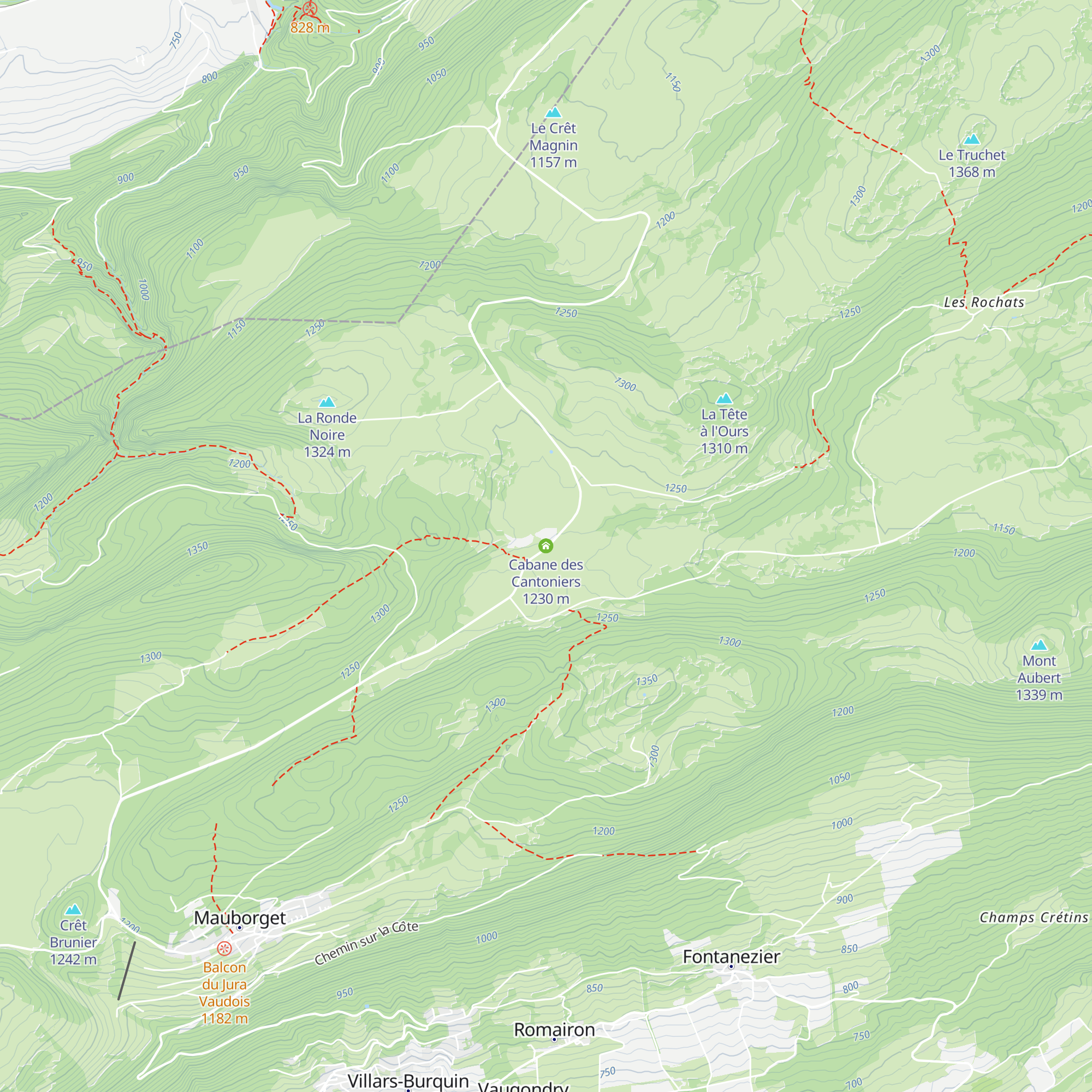 Cabane des Cantoniers map