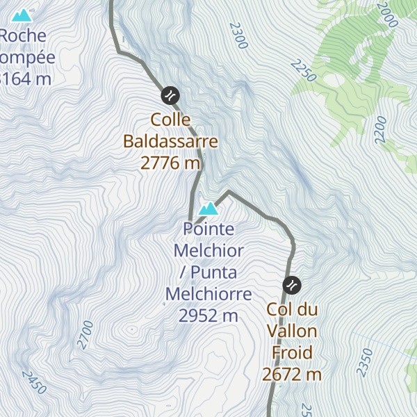 Map of Pointe Melchior / Punta Melchiorre