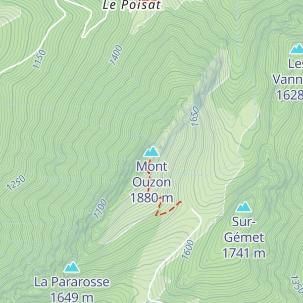 Map of Mont Ouzon