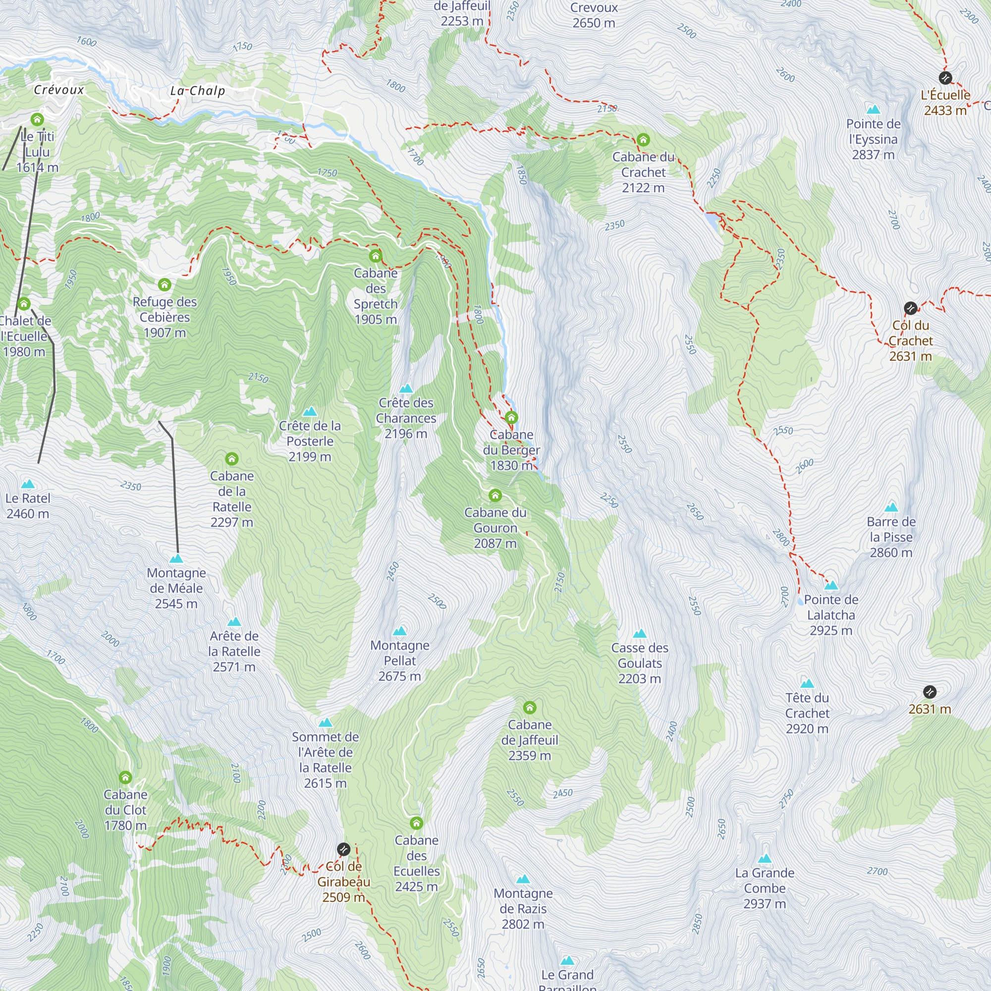 Cabane du Gouron map