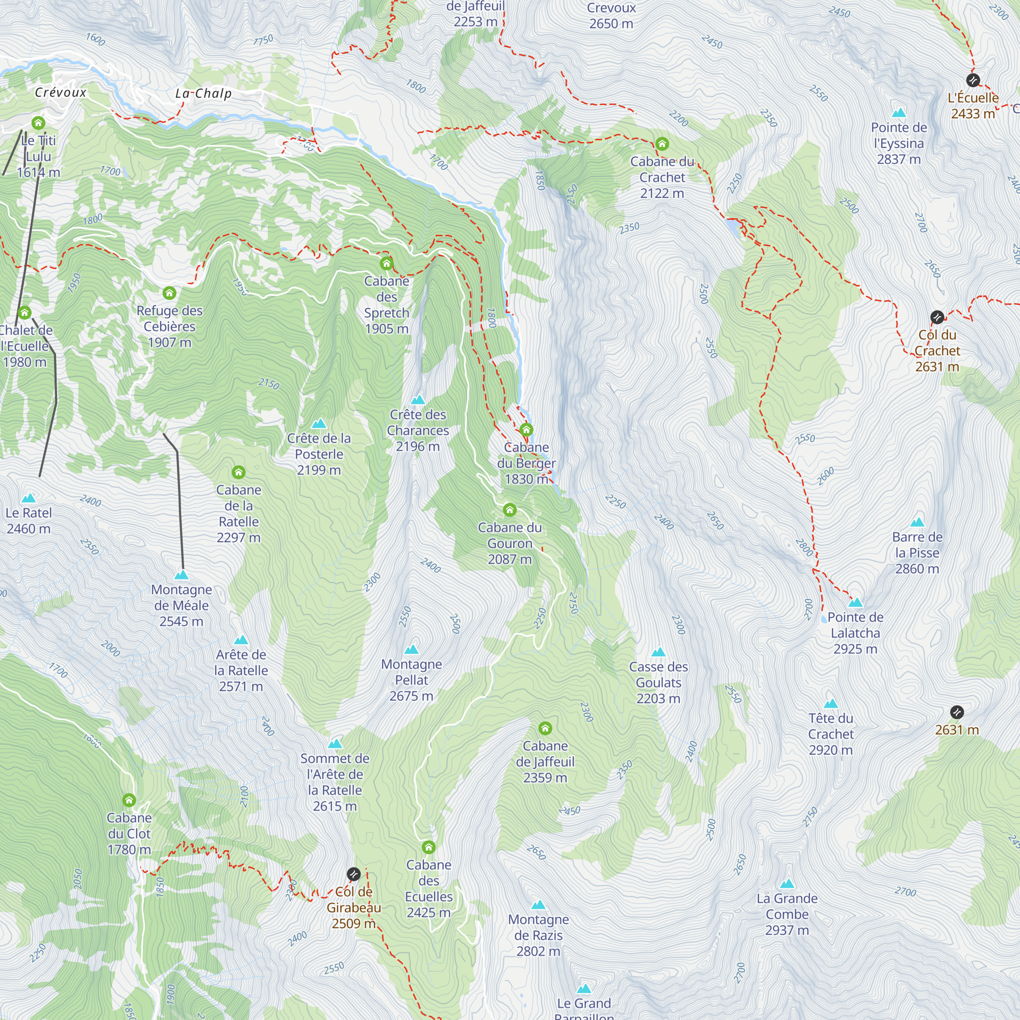 Cabane du Gouron map