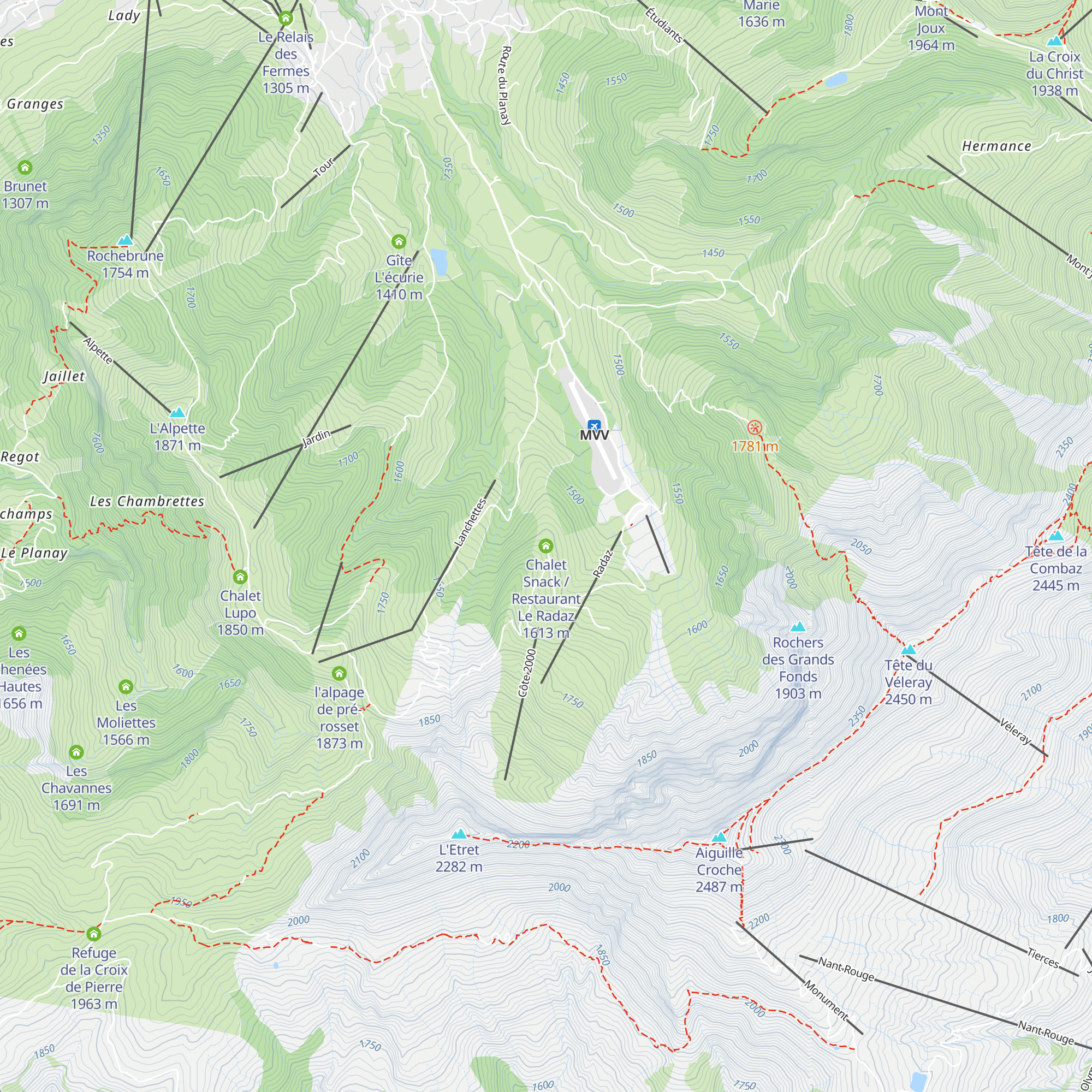 Chalet Snack / Restaurant Le Radaz map