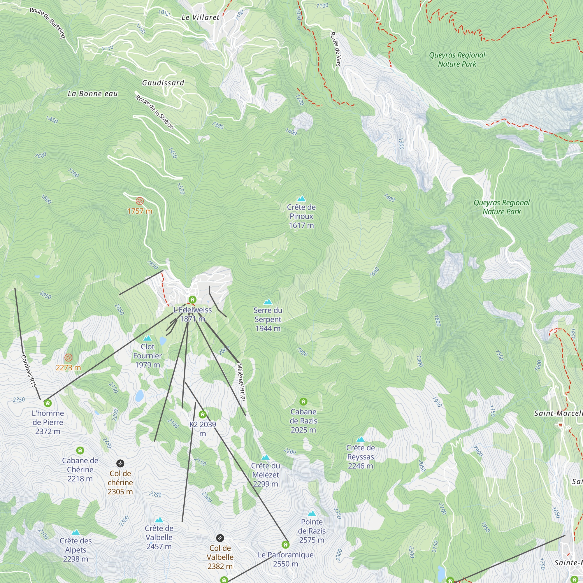 Cabane du Mélézet map