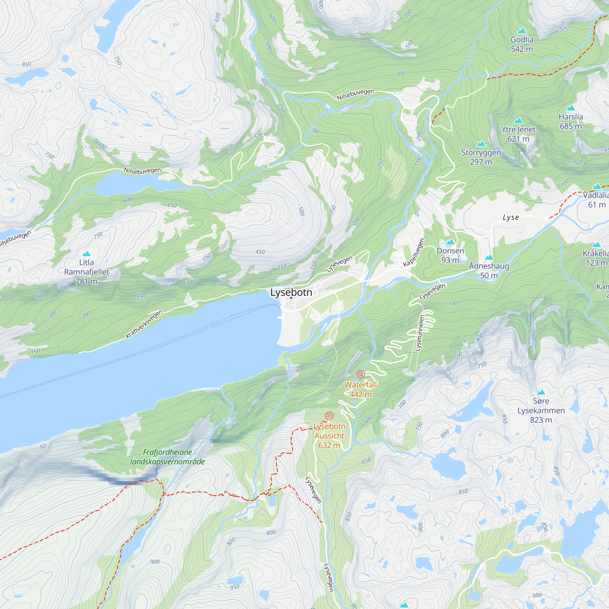 Lysebotn turisthytte map