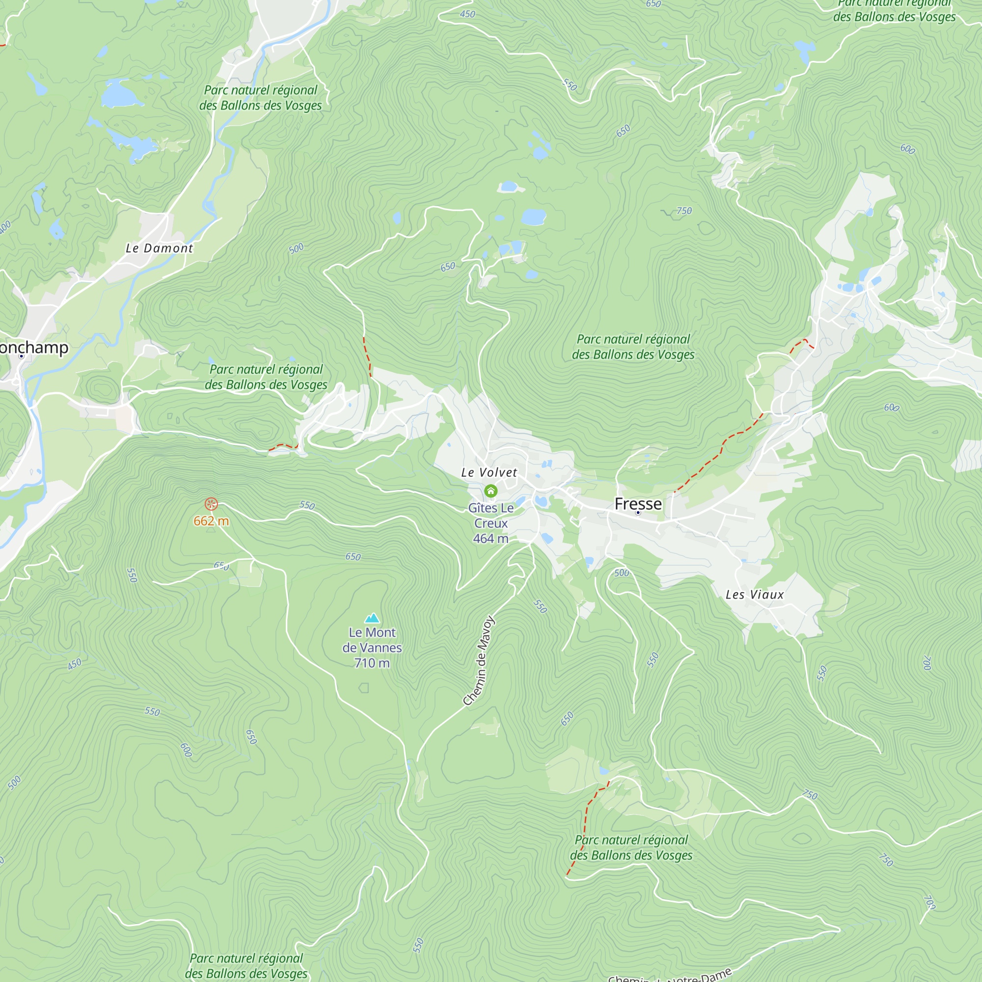 Gîtes Le Creux map