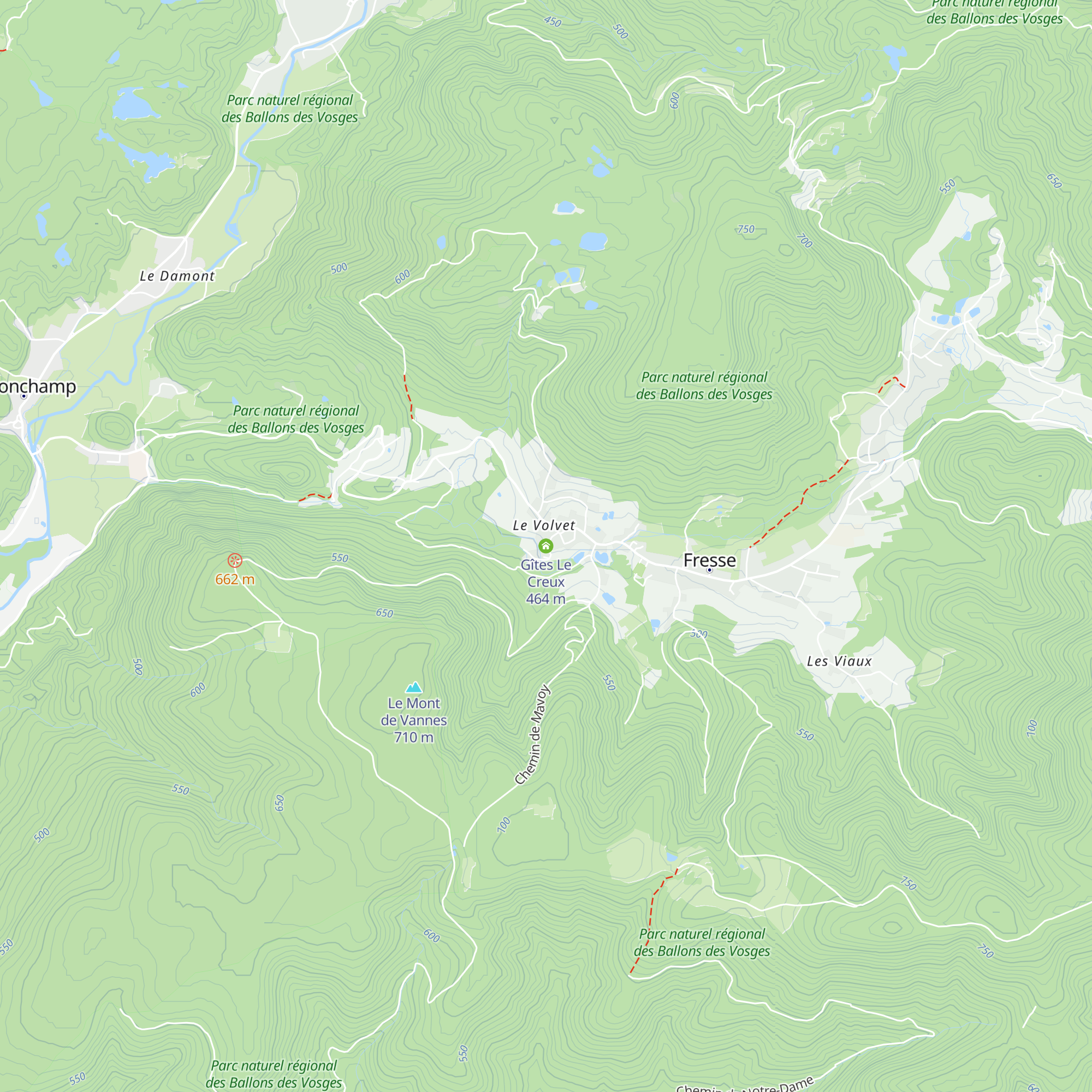 Gîtes Le Creux map