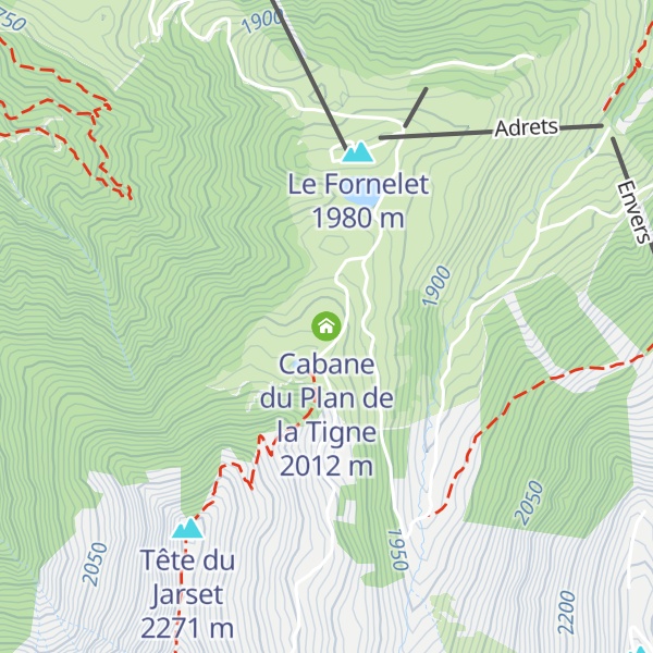 Map of Cabane du Plan de la Tigne