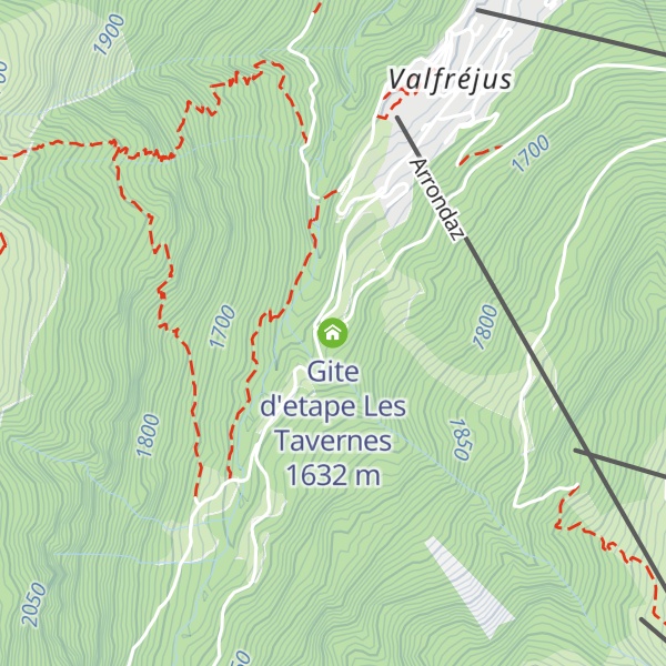 Map of Gite d'etape Les Tavernes