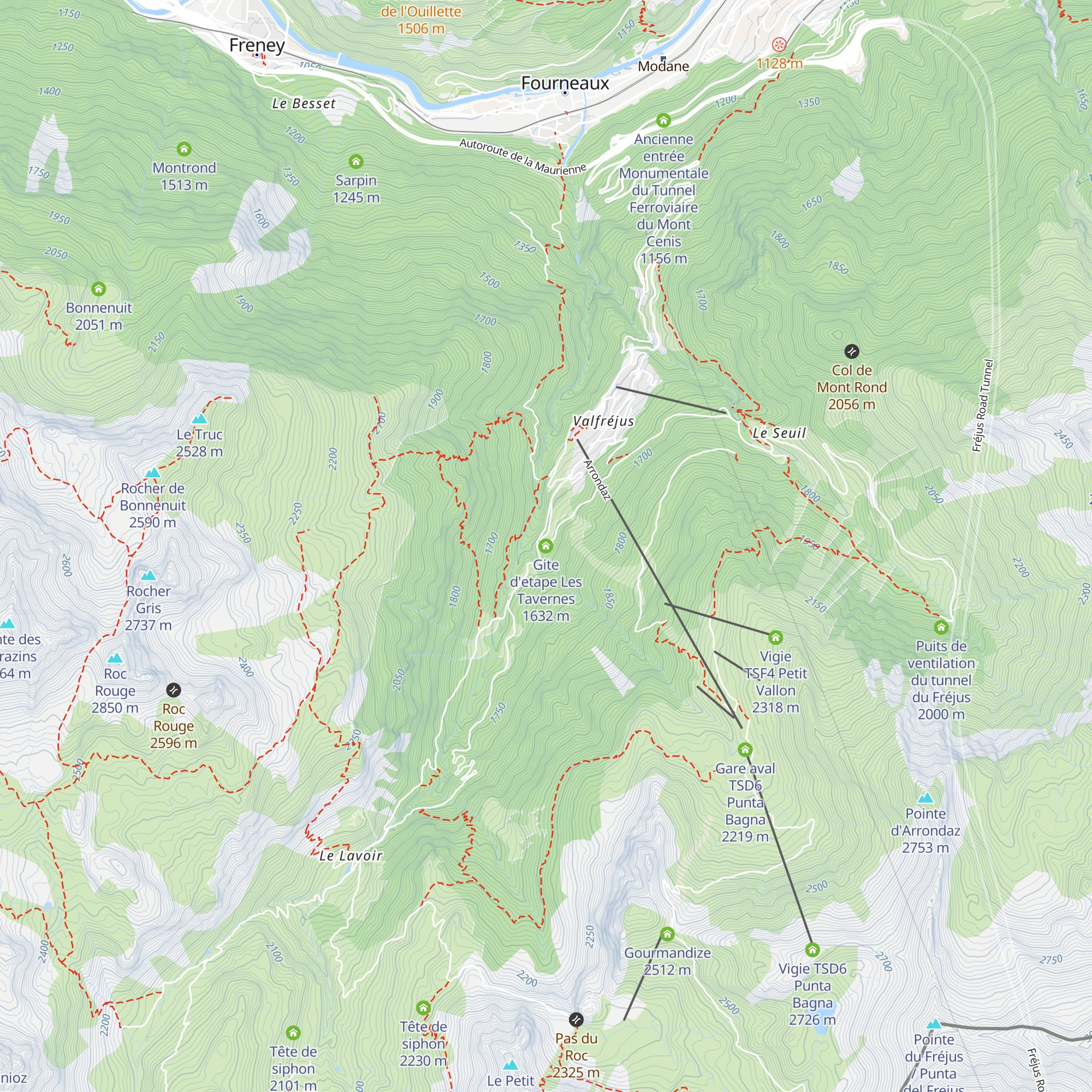 Gite d'etape Les Tavernes map